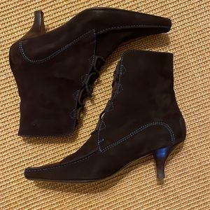 Tod’s Chocolate Brown Suede Lace Up Boots